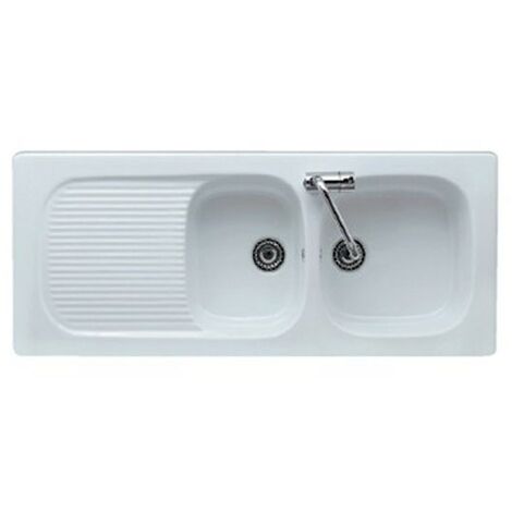 Lavello cucina 2 vasche incasso 116x50 h2 in ceramica con