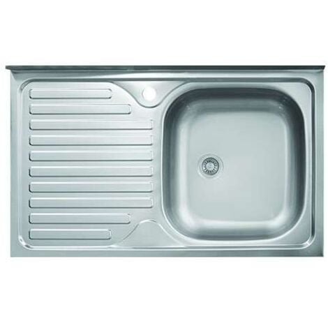 Lavello Cucina in Acciaio Satinato con Vasca Destra 50x80 cm - Accessori Inclusi
