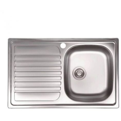 Lavello cucina vasca acciaio inox N273SX da incasso gocciolatoio sx 50x79 cm