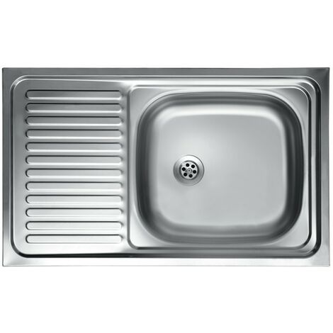 LAVELLO CUCINA DA APPOGGIO IN ACCIAIO INOX 1 VASCA CON GOCCIOLATOIO MODELLO  MONDIAL CM.90x50 VASCA DESTRA - PROFONDITÀ 15 CM