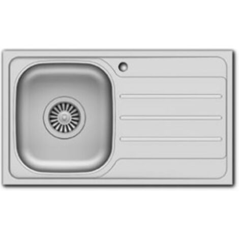 Lavello Da Appoggio In Acciaio Inox Una Vasca E Goccciolatoio Dx 50X86 - Mabel