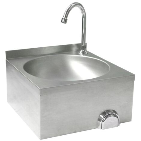 Lavello da cucina a parete in acciaio inox senza contatto Hendi 810316