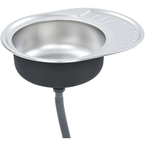 Cucina Con Lavello Inox.Lavello Da Cucina Con Filtro E Sifone Ovale In Acciaio Inox