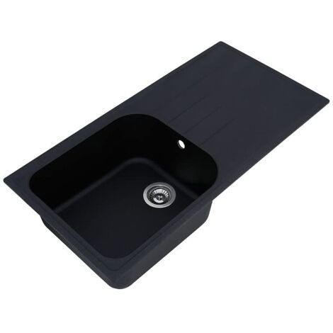 Lavello da cucina da incasso in granito 100x50 nero Respekta Orlando