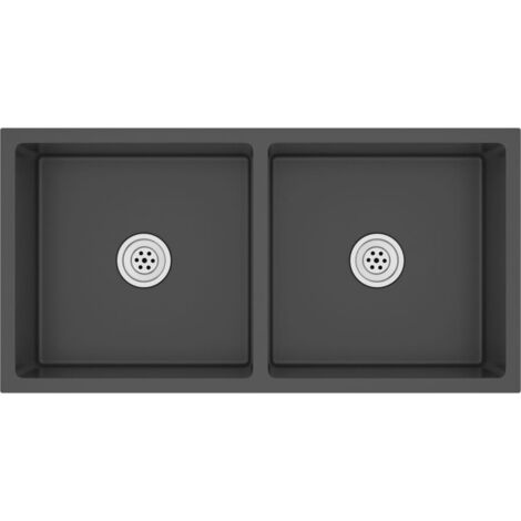 Lavello da cucina fatto a mano, lavello del bagno di casa, installazioni, interno della cucina, acciaio inossidabile nero 020002472