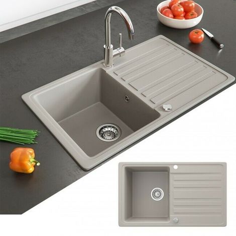 Lavandino In Ceramica Per Cucina.Lavello Da Cucina Lavabo 1 Vasca Lavabo Lavandino In Granito 765x460 Vari Colori Colore Beige 123776892281 3