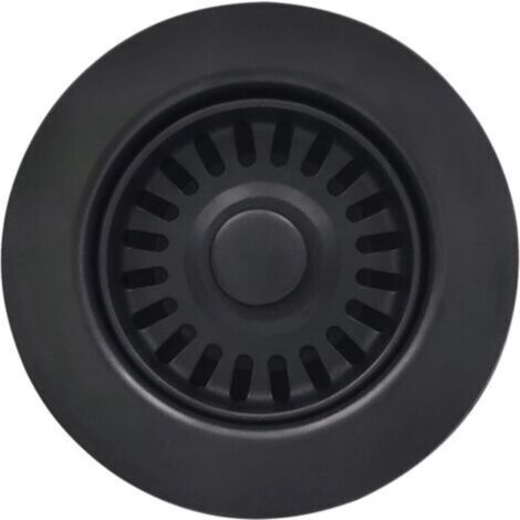 Lavello da cucina nero con cestello e coperchio, filtro di scarico per lavello da cucina in granito o fireclay (diametro 114,3 mm)