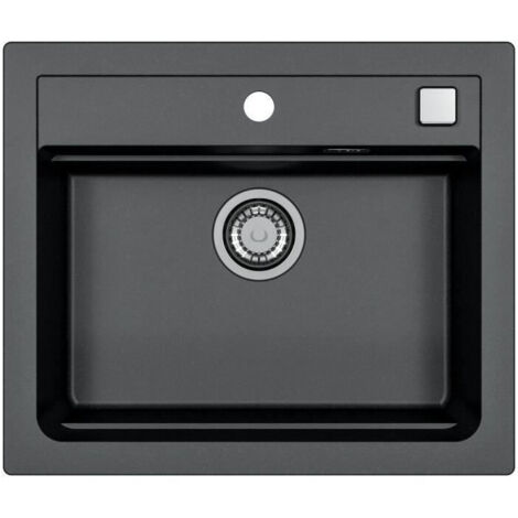 Lavello da incasso - Granito - Nero - 1 vasca - 59 x 50 cm - ATROX - STRADOUR