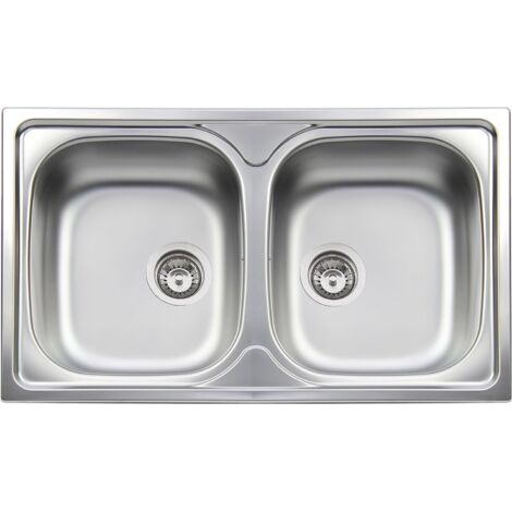 Lavello da incasso in acciaio inox 2 vasche dimensioni 86x50 cm tm862ipc apell