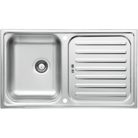 Lavello da incasso in acciaio inox, lavello da cucina, lavello 86 x 50 cm Respekta