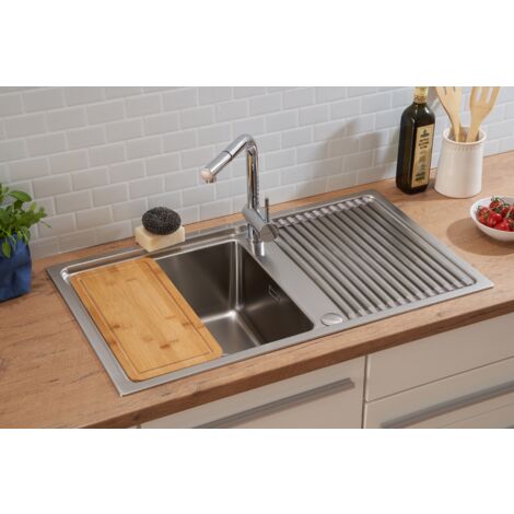 Lavello da incasso in acciaio inox, lavello da cucina, lavello 86 x 50 cm Respekta Chicago
