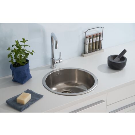 Lavello da incasso in acciaio inox, lavello tondo, lavello da cucina, Respecta Portland