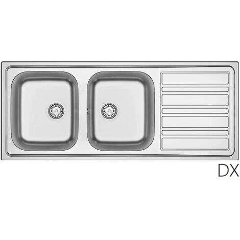 Lavello da incasso in acciaio inox LS06 120×50 cm – gocciolatoio a destra