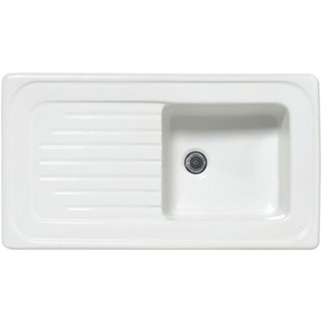 LAVELLO DA INCASSO IN CERAMICA MOD. C280 CON 1 VASCHETTA 90 x 50 Bianco