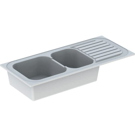 Lavello da incasso VALLAURIS 2 bianco 112 x 50 cm.