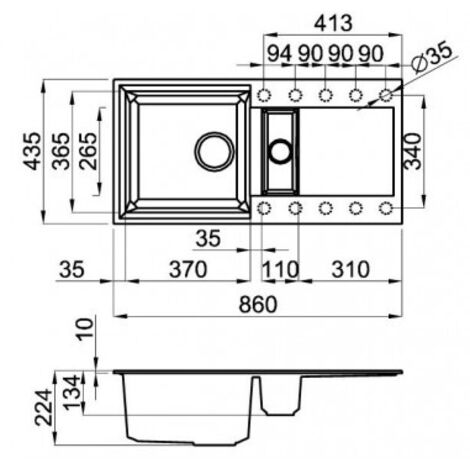 Lavello Elleci da incasso Easy 425 Metaltek 70 Ghisa LMY42570