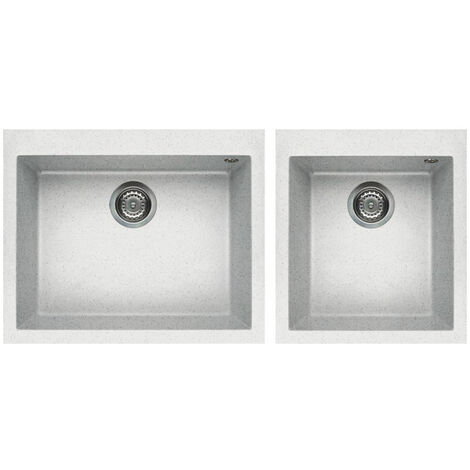 Lavello Elleci da incasso Quadra 210 Granitek Bianco Pietra LGQ21052