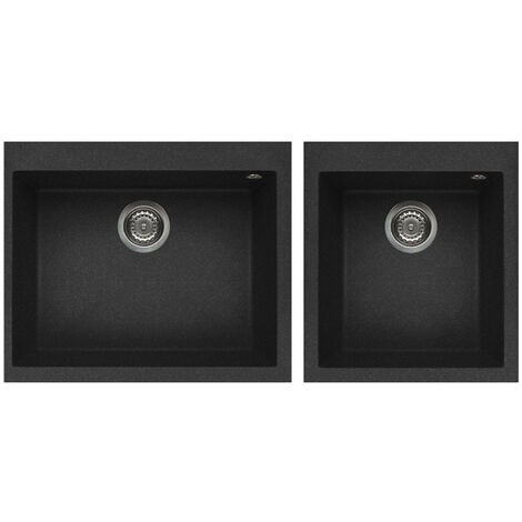 Lavello Elleci da incasso Quadra 210 Granitek Nero Pietra LGQ21054