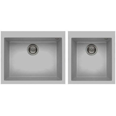 Lavello Elleci da incasso Quadra 210 Metaltek Grigio Aluminium LMQ21079