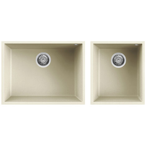 Lavello Elleci da incasso Quadra 210 Sottotop Granitek Bianco Antico LGQ21062BSO