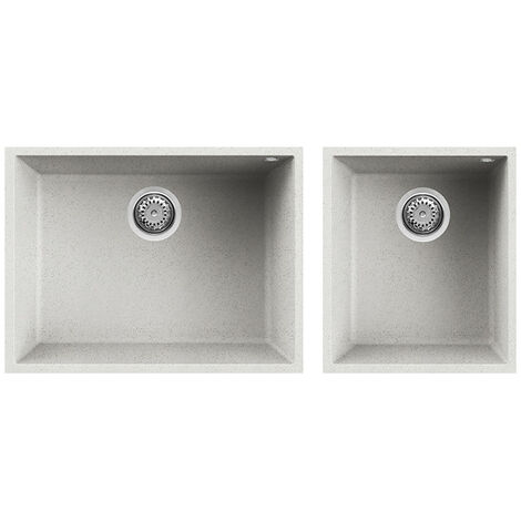 Lavello Elleci da incasso Quadra 210 Sottotop Granitek Bianco Pietra LGQ21052BSO