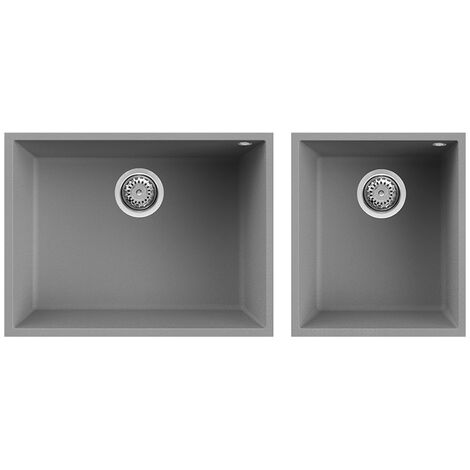 Lavello Elleci da incasso Quadra 210 Sottotop Granitek Grigio Cemento LGQ21048BSO