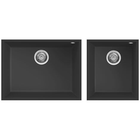 Lavello Elleci da incasso Quadra 210 Sottotop Granitek Nero LGQ21040BSO