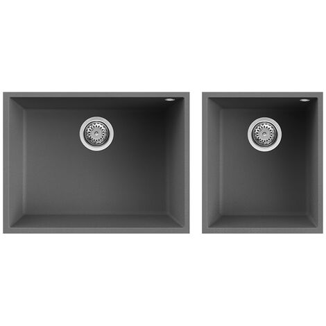 Lavello Elleci da incasso Quadra 210 Sottotop Keratek Plus Grigio Dark Grey LKQ21099BSO