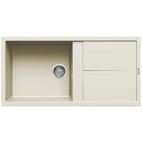 Lavello Elleci Incasso 1 vasca 100x50 Unico 480 Granitek Bianco Antico LGU48062