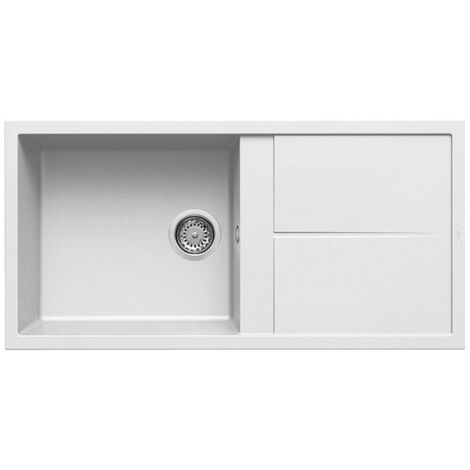 Lavello Elleci Incasso 1 vasca 100x50 Unico 480 Keratek Plus Bianco White Assoluto LKU48096