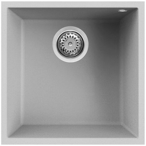 Lavello Elleci Incasso 1 vasca 44x44 Quadra 102 Sottotop Metaltek Grigio Aluminium LMQ10279BSO