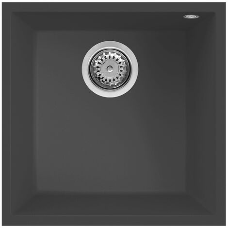 Lavello Elleci Incasso 1 vasca 44x44 Quadra 102 Sottotop Metaltek Nero Ghisa LMQ10270BSO