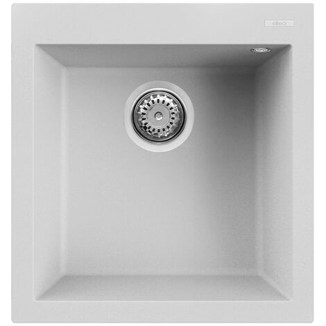 Lavello Elleci Incasso 1 vasca 47x50 Quadra 102 Granitek Bianco LGQ10268