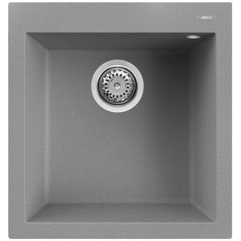 Lavello Elleci Incasso 1 vasca 47x50 Quadra 102 Granitek Grigio Cemento LGQ10248