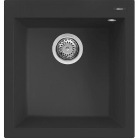 Lavello Elleci Incasso 1 vasca 47x50 Quadra 102 Granitek Nero LGQ10240
