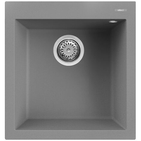 Lavello Elleci Incasso 1 vasca 47x50 Quadra 102 Metaltek Grigio Titanium LMQ10273