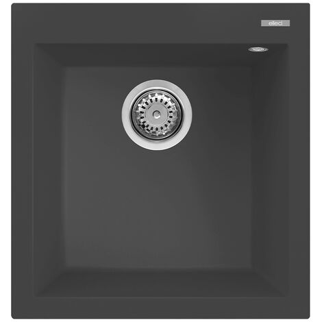 Lavello Elleci Incasso 1 vasca 47x50 Quadra 102 Metaltek Nero Ghisa LMQ10270