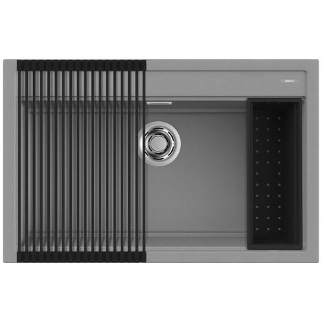 Lavello Elleci Incasso 1 vasca 79x51 Best 130 Bundle Granitek Grigio Cemento LGB13048K2