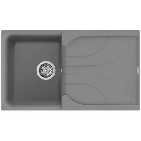 Lavello Elleci Incasso 1 vasca 86x50 Ego 400 Metaltek Grigio Titanium LME40073