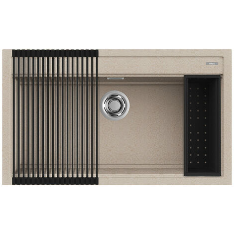 Lavello Elleci Incasso 1 vasca 86x51 Best 360 Bundle Granitek Avena LGB36051K2