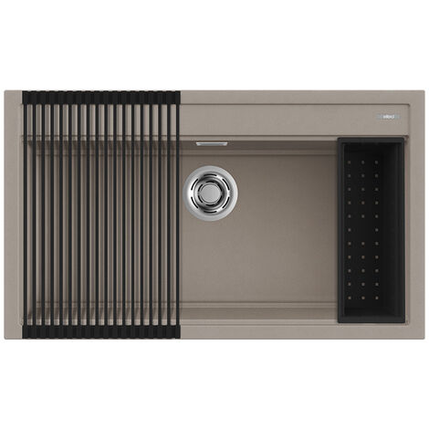 Lavello Elleci Incasso 1 vasca 86x51 Best 360 Bundle Granitek Grigio Tortora LGB36043K2
