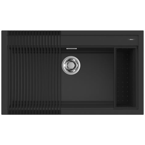 Lavello Elleci Incasso 1 vasca 86x51 Best 360 Bundle Granitek Nero LGB36040K2