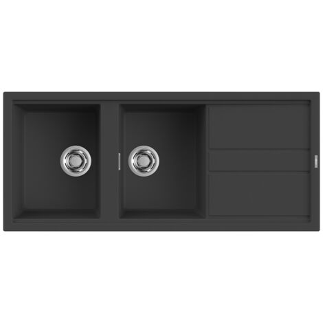 Lavello Elleci Incasso 2 vasche 116x51 Best 500 Granitek Antracite LGB50059