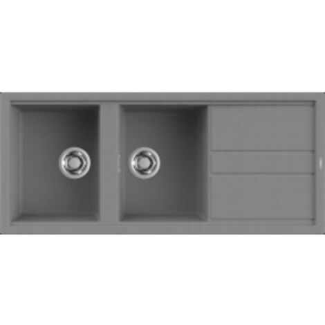 Lavello Da Incasso In Granito Grigio Prime 862 - 2 Vasche 86x50 Cm
