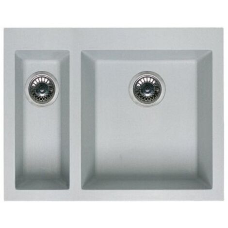 Lavello Elleci Incasso 2 vasche 56x44 Quadra 150 Sottotop Metaltek Ghisa LMQ15070BSO