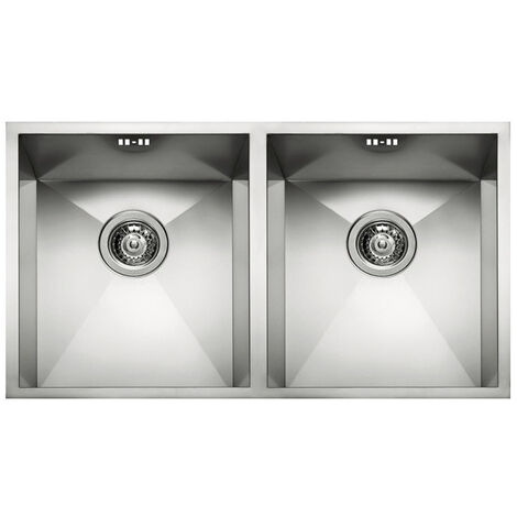 Lavello Elleci Incasso 2 vasche 74,5x44 Square 720 2V Satinata Inox LIQ720SAC2V