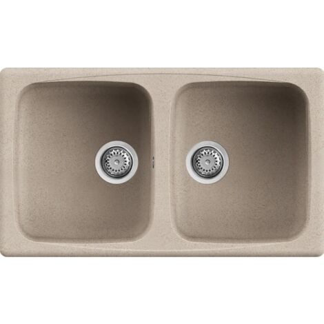 Lavello Elleci Incasso 2 vasche 86x50 Master 450 Granitek Avena LGM45051