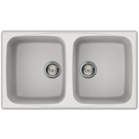 Lavello Elleci Incasso 2 vasche 86x50 Master 450 Granitek Bianco LGM45068