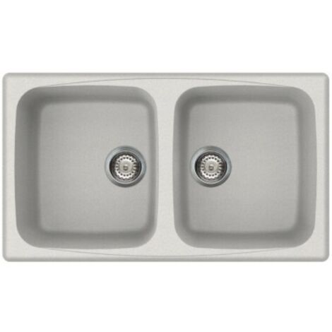 Lavello Elleci Incasso 2 vasche 86x50 Master 450 Granitek Bianco Pietra LGM45052