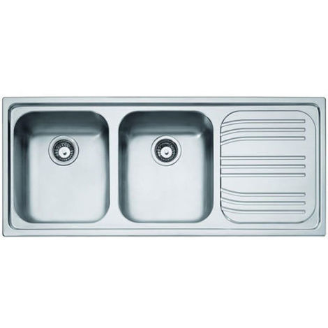 Lavello Franke Radar RRX 621 Acciaio Inox 2 Vasche con Gocciolatoio a Destra 116 x 50 cm